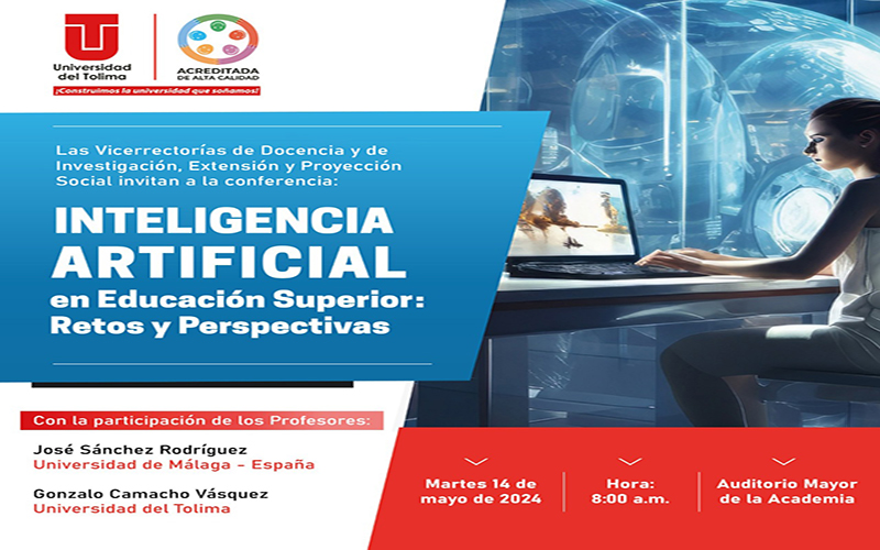 Invitación Conferencia Inteligencia Artificial en educación superior: Retos y perspectivas